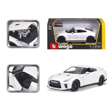 1:24 Plus Nissan GT-R kovinska bela
