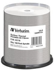 Verbatim CD-R DataLifePlus 700MB, 52x, termalni tisk, vreteno 100 kosov