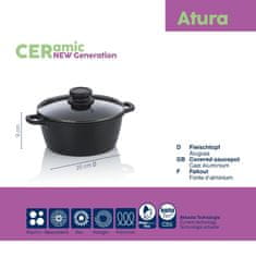 Kela Ponev s keramično površino in pokrovom ATURA 20 cm 1,7 l KL-15170