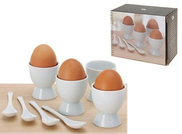 EXCELLENT Garnitura za serviranje jajc 8 kosov iz porcelana KO-795800030