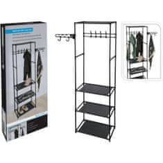 HOMESTYLING Polica s policami in kovinskim obešalnikom v. 170 cm š. 36 cm KO-DD1000540