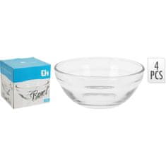EXCELLENT Komplet servirnih skled 4 kosi premera 14 cm steklo KO-YE6000280