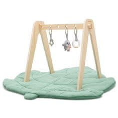 NEW BABY Otroški izobraževalni leseni trapez z igračami