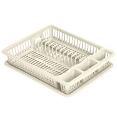 EXCELLENT Plastični odcejalnik za posodo 46 x 36,5 x 8 cm bež KO-024001700brez