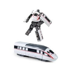 Rappa Kovinski robot razstavljen hitri vlak bele barve