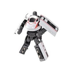 Rappa Kovinski robot razstavljen hitri vlak bele barve