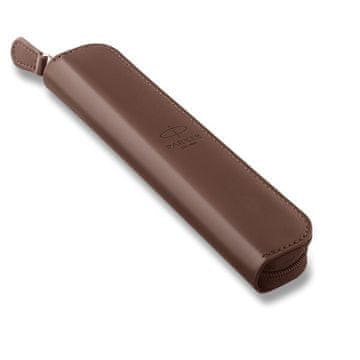 Parker PU etui - rjav, zadrga