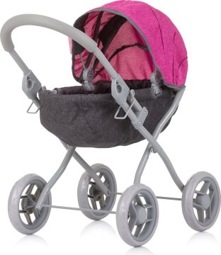 Chipolino Globok voziček za lutke Daisy Grey,Pink linen