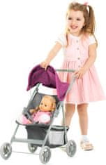 Chipolino Športni voziček za lutke Alice Grey,Pink linen