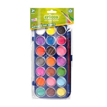 CRICCO Vodne barve, 21 barv + čopič