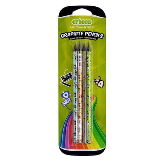 CRICCO Grafitni svinčnik, brez gume, HB, 4 kosi