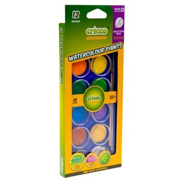 CRICCO Vodne barve, 12 barv + čopič