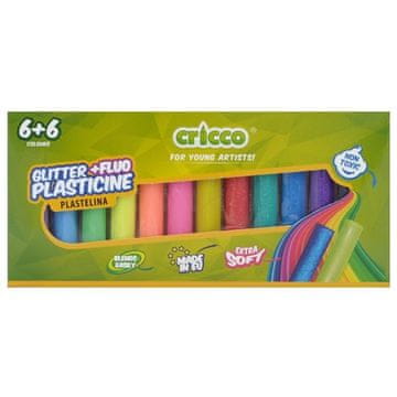 CRICCO glina za modeliranje, 12 barv, 180 g (6+6)