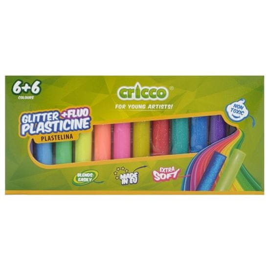 CRICCO glina za modeliranje, 12 barv, 180 g (6+6)