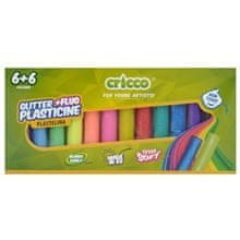 CRICCO glina za modeliranje, 12 barv, 180 g (6+6)
