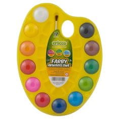 CRICCO Akvarelne barve, 12 barv na paleti