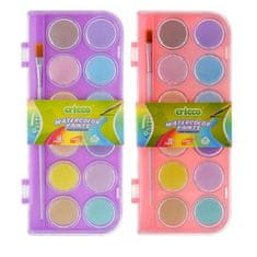 CRICCO Vodne barve, 12 barv + čopič, pastel