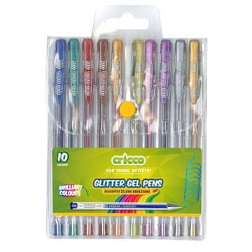 CRICCO Gel valjček, komplet 10 bleščečih barv
