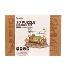 Robotime Rolife DIY Svetleča 3D lesena sestavljanka Postaja s sakuro 223 kosov
