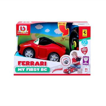 BBurago BB Junior RC - LaFerrari z lučmi in zvoki, volan na daljinsko upravljanje, rdeč, 27MHz