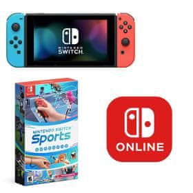 Nintendo Switch Neon + Switch Sports+12M