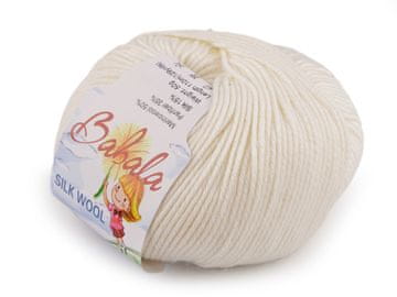 Pletena volna, svila Babala 50 g - (001) kremasta svetla