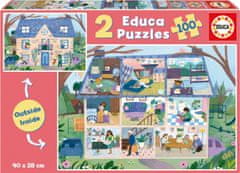 Educa Sestavljanka Zunanjost, notranjost hiše 2x100 kosov