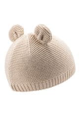 Sterntaler Pletena bombažna kapa GOTS z ušesi bež uni velikost 47 cm - 9-12 m
