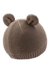 Sterntaler Pletena bombažna kapa GOTS z ušesi rjava uni velikost 39 cm - 3-4 m