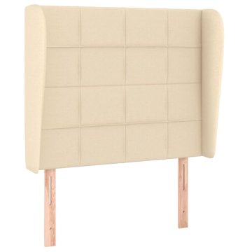 Vidaxl Vzglavje z ušesi krem 83x23x118/128 cm blago