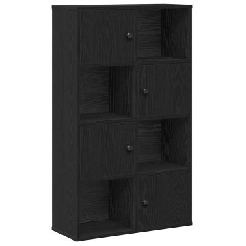 Vidaxl Knjižna omara črna hrast 60x24x101,5 cm inženirski les
