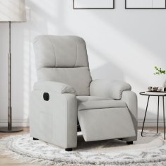 Vidaxl Električni naslanjač sv. siva mikrovlakna