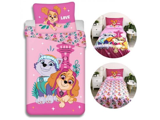 Paw Patrol Paw Patrol Roza posteljni set, z zadrgo, otroški, bombažna posteljnina 140x200 cm, Oeko-Te