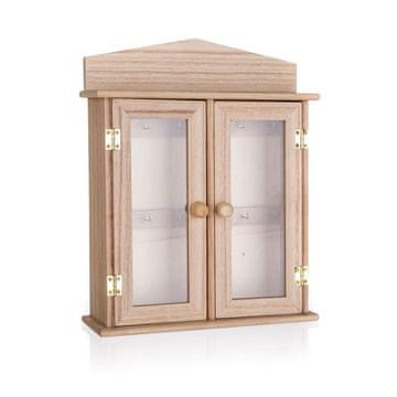 DOM DEKOR Lesena omarica za ključe 27 x 22 x 6,5 cm