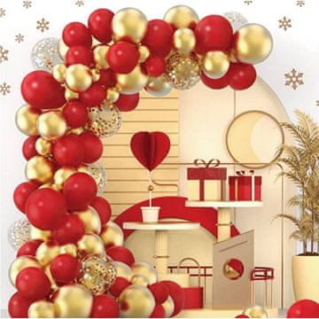 Balonska girlanda rdeče zlato 124 kosov - Cakesicq