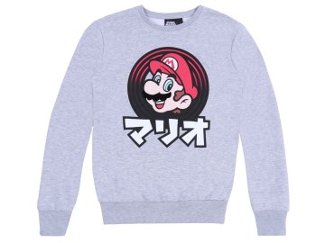 Super Mario Siva moška pulover SUPER MARIO