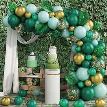 Balonska girlanda zlato zelena 80 kosov - Cakesicq