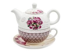 Bella Fiore Porcelanski čajnik 450ml + vrč 350ml ROSE