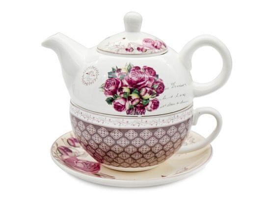 Bella Fiore Porcelanski čajnik 450ml + vrč 350ml ROSE
