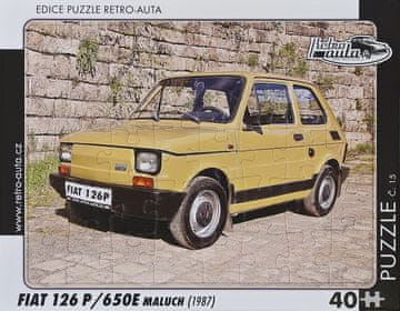 RETRO-AUTA Puzzle št. 15 Fiat 126 P,650E maluch (1987) 40 kosov