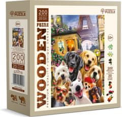 Wooden city Lesena sestavljanka Kužki v Parizu 200 kosov