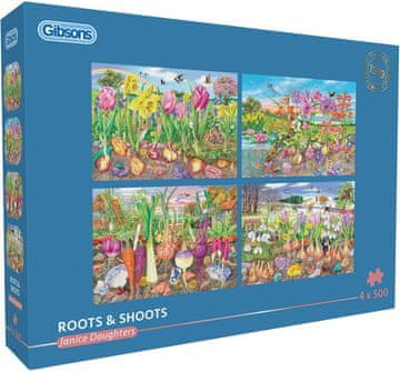 Gibsons Puzzle Korenine in poganjki 4x500 kosov