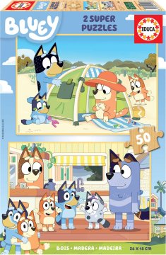 Educa Lesena sestavljanka Bluey 2x50 kosov