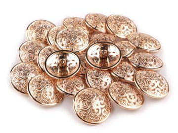 Kovinski filigranski gumb velikosti 40" - rožnato zlato (100 kosov)