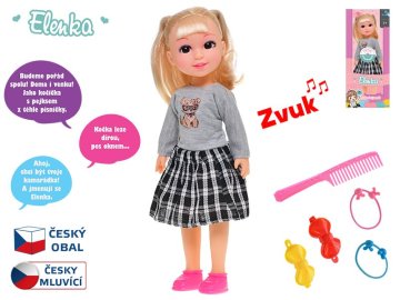 Lutka Elenka - 31,5 cm na baterije Češko govorjenje z dodatki