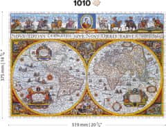Wooden city Lesena sestavljanka Antique Map Nova Terrarum 1010 kosov