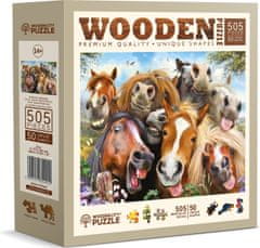 Wooden city Lesena sestavljanka Konji naokoli 505 kosov