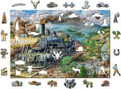 Wooden city Lesena sestavljanka Železnica 505 kosov