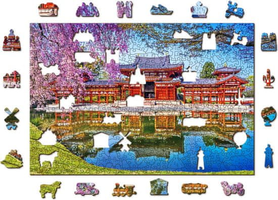 Wooden city Lesena sestavljanka Tempelj Byodo-in, Kjoto, Japonska 505 kosov
