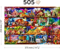 Wooden city Lesena sestavljanka Travel Bookshelf 505 kosov